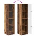 vidaXL Highboard Staré drevo 35 x 37 x 142 cm Kompozitné drevo