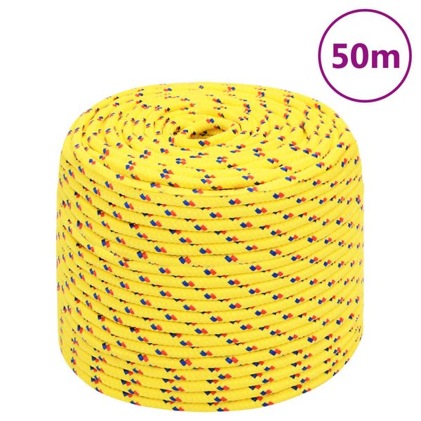 vidaXL Lodné lano žlté 10 mm 50 m polypropylén