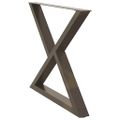 vidaXL Nohy k jedálenskému stolu 2 ks, prírodná oceľ, 90 x (72-73,3) cm, oceľ