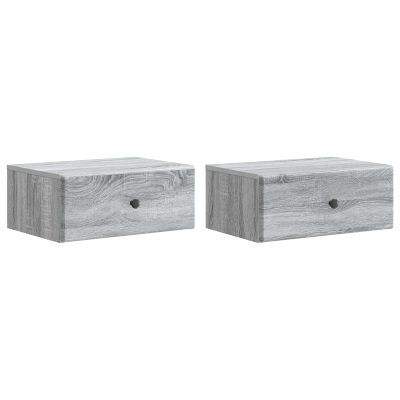vidaXL Nástenná nočná skrinka 2 pcs Sivá sonoma 49 x 34,5 x 20 cm