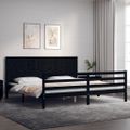 vidaXL Posteľný rám s čelom čierny 200x200 cm masívne drevo