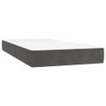 vidaXL Posteľ boxsping s matracom a LED tmavosivá 80x200 cm zamat
