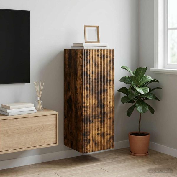 vidaXL Nástenná skrinka 33 x 34,5 x 90 cm Kompozitné drevo Dymový dub