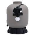 vidaXL Bazénový pieskový filter s bočným 6 polohovým ventilom sivý