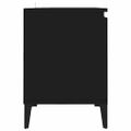 vidaXL TV stolík kovové nohy lesklý čierny 103,5x35x50 cm