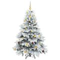 vidaXL Umelý vianočný stromček s 150 LED-i Biela 150 cm PE a PVC
