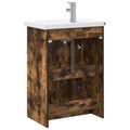 vidaXL Sada kúpeľňového nábytku Dymový dub 61 x 40 x 84,5 cm