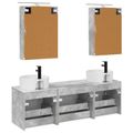 vidaXL Set kabinetov do kúpeľne 5 pcs Betónovo sivá 50 x 14,5 x 70 cm