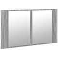 vidaXL LED kúpeľňová zrkadlová skrinka sivá sonoma 80x12x45 cm akryl