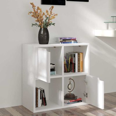 vidaXL Knižnica biela 60x27,5x59,5 cm drevotrieska