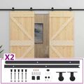 vidaXL Posuvné dvere 2 ks 100 x 210 cm Borovicový masív