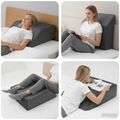 vidaXL Vankúš na nohy 63 x 52 x 19 cm Pevný PU pena Sivá