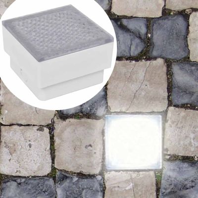 vidaXL Podlahové LED svetlá, 12 ks, 100x100x68 mm