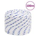 vidaXL Lodné lano biele 16 mm 100 m polypropylén