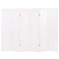 vidaXL Skladací paraván so 6 panelmi, japonský štýl 240x170 cm, biely