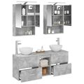 vidaXL Set kabinetov do kúpeľne 5 pcs Betónovo sivá 50 x 14,5 x 70 cm
