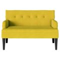 vidaXL Chesterfield lavica Žltá 112 x 65,5 x 75 cm Zamat