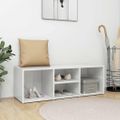 vidaXL Skrinka na topánky lesklá biela 102x35x35 cm drevotrieska