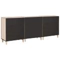 vidaXL Servírovacia skriňa 3 ks 180 x 33,5 x 75 cm mangový masív Biela