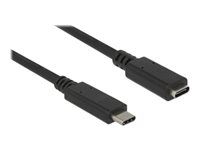 Predlžovací USB kábel - USB-C (M) do USB-C (F) - USB 3.1 Gen 1 - 3 A - 1 m - čierna