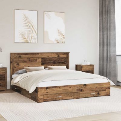 vidaXL Rám postele Staré drevo 180 x 200 cm Kompozitné drevo