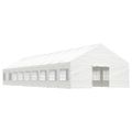 vidaXL Altánok so strechou, biely 20,07x5,88x3,75 m, polyetylén