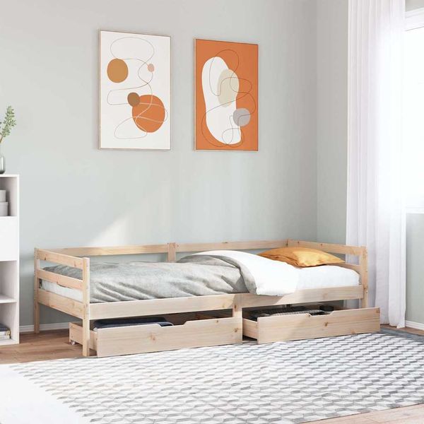 vidaXL Denná posteľ so zásuvkami 80x200 cm masívna borovica