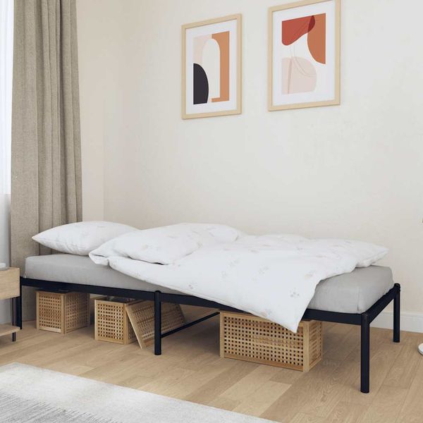 vidaXL Kovový rám postele čierny 75x190 cm