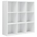vidaXL Knižnica, lesklá biela 98x29x97,5 cm, spracované drevo