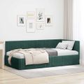 vidaXL Rohový rám postele Tmavozelená 100 cm x 200 cm Zamat