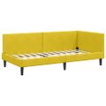 vidaXL Rohový rám postele s čelnou doskou Žltá 80 cm x 200 cm Zamat