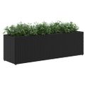 vidaXL Záhradné kvetináče 3 nádoby 2 ks čierne 105x30x32 cm polyratan