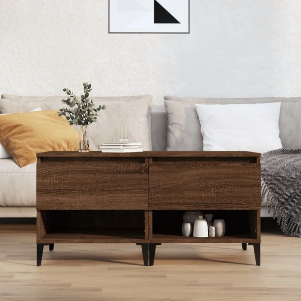 vidaXL Bočné stolíky 2 ks hnedý dub 50x46x50 spracované drevo