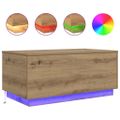 vidaXL Konferenčný stolík s LED svetlami dub artisan 90x50x40 cm