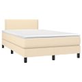 vidaXL Boxspring posteľ s matracom krémová 120x190 cm látka
