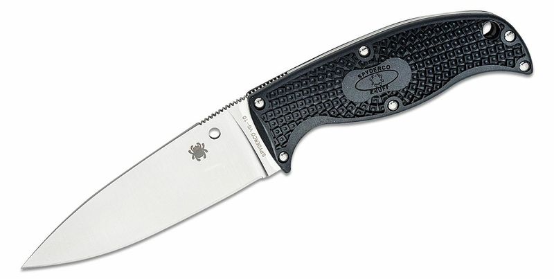 Spyderco FB31PBK2 Enuff 2 Leaf Shape pevný outdoor nôž 10 cm, čierna, FRN, puzdro