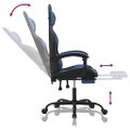 vidaXL Herná stolička s podnožkou čierna a modrá umelá koža