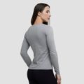 Dámske tričko s dlhým rukávom Basic Grey - GymBeam, veľkosť S