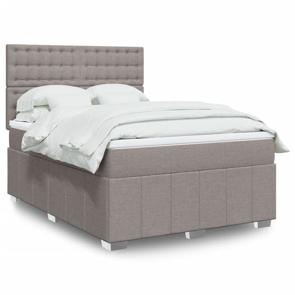 vidaXL Boxspring posteľ s matracom sivohnedý 140x190 cm látka
