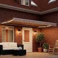 vidaXL Ručný rám markízy s LED Modrá, Oranžová, Biela 4,5 × 3 m