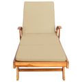 vidaXL Ležadlo s vankúšom 100% polyester a masívny teak