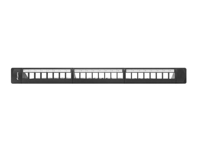 LANBERG 24PORTOVÝ PATCH PANEL 1U S ORGANIZÉROM PRO KEYSTONE MODULY ČIERNY