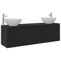 vidaXL Set kabinetov do kúpeľne 3 ks Čierna 49,5 x 44,5 x 65 cm