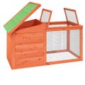 vidaXL Králikáreň hnedá 100,5x54x55 cm masívna borovica