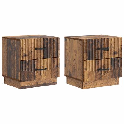 vidaXL Nočný stolík so zásuvkou 2 pcs Staré drevo 43 x 34,5 x 44,5 cm