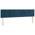 vidaXL Čelo postele s LED tmavomodrá 200x5x78/88 cm zamat