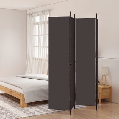 vidaXL 4-panelový paraván hnedý 200x220 cm látkový