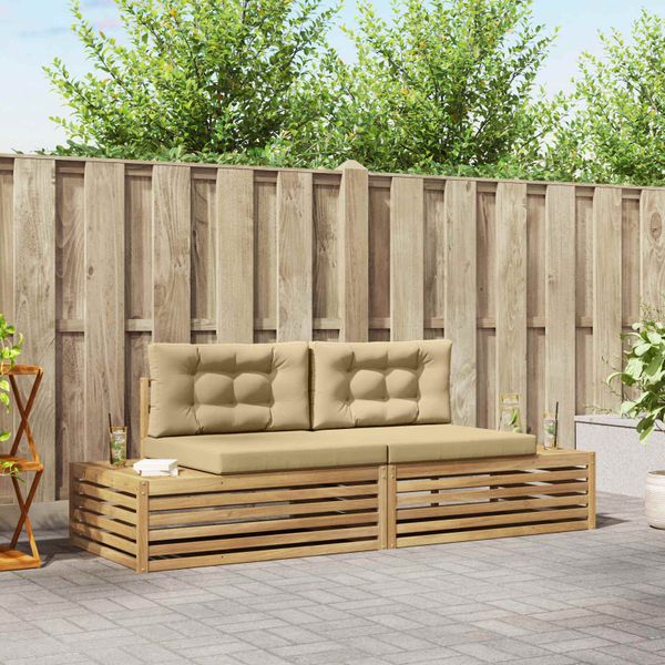 vidaXL Záhradná súprava gaučov Biela 230,5 x 83 x 73 cm Polyester