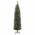 vidaXL Umelý úzky vianočný stromček s 300 LED 180 cm