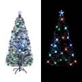 vidaXL Osvetlený vianočný stromček so stojanom a LED 210 cm, optické vlákno